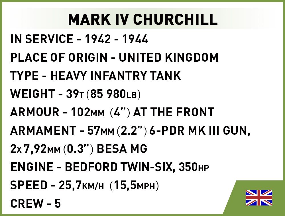 Cobi 1/35 Scale Mark IV Churchill