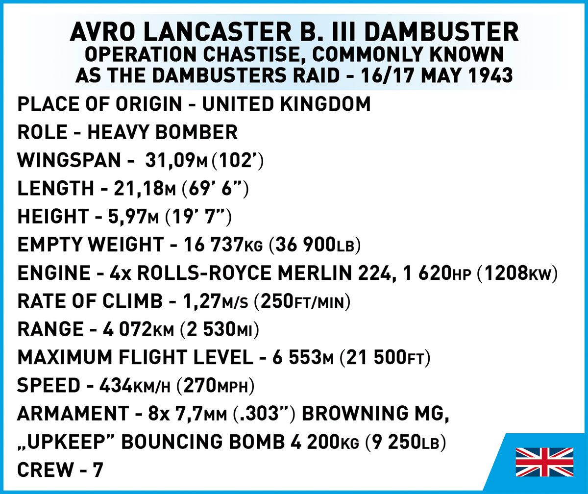 Cobi 1/48: Avro Lancaster B. III Dambuster - Executive Edition Brick Model Kit Cobi