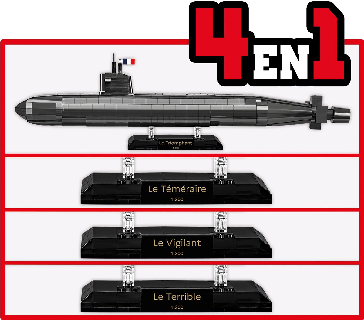 Cobi 1/300 Sous-Marin SNLE Brick Model Kit Cobi