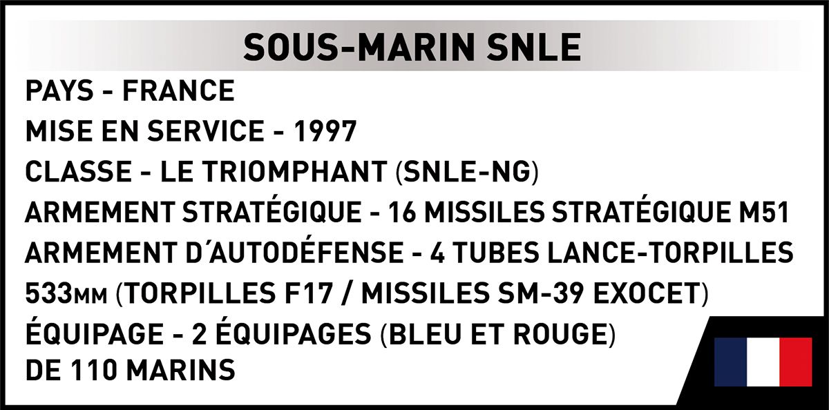 Cobi 1/300 Sous-Marin SNLE Brick Model Kit Cobi