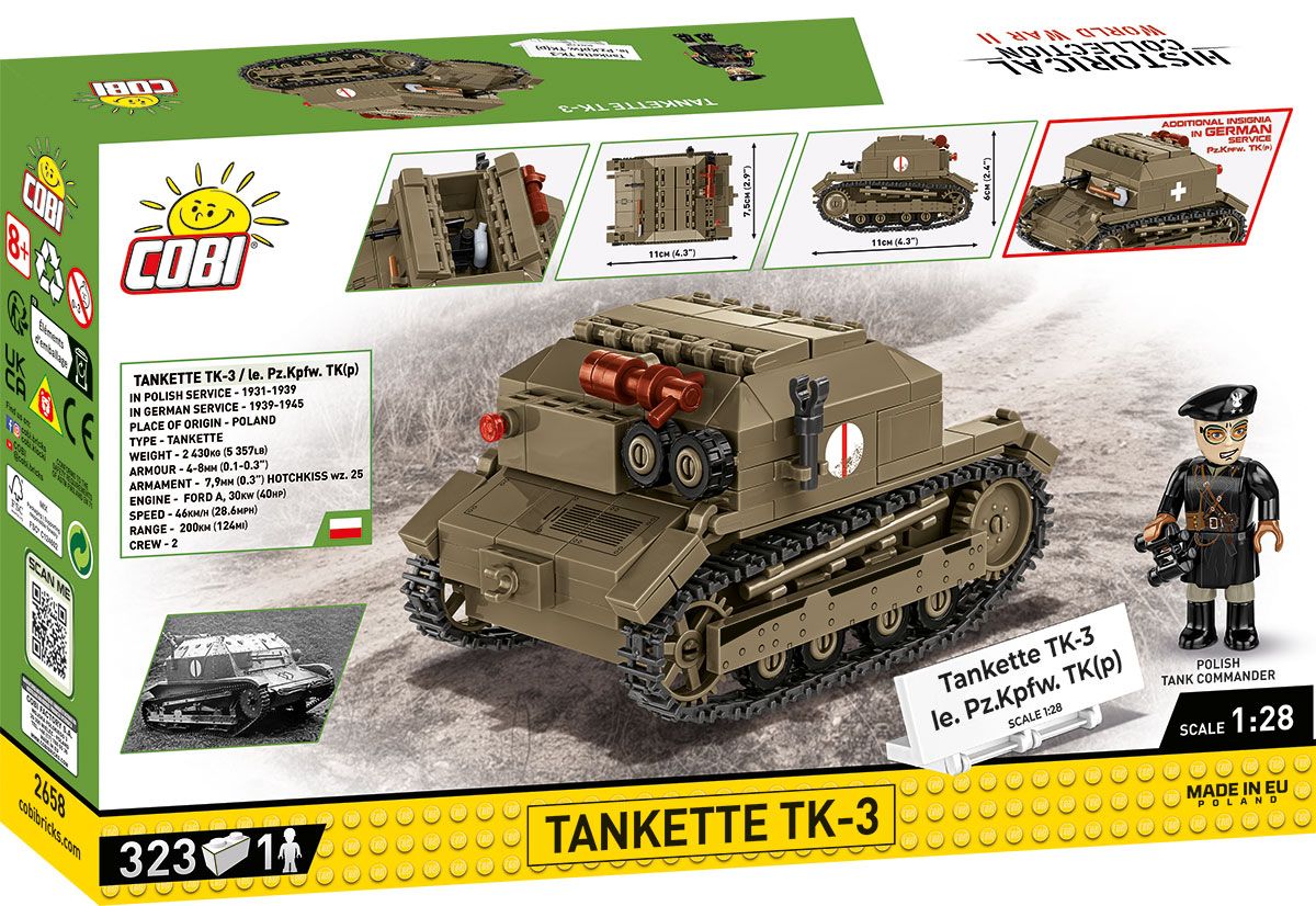 Cobi 1:28 Scale: Tankette TK-3 Brick Model Kit Cobi