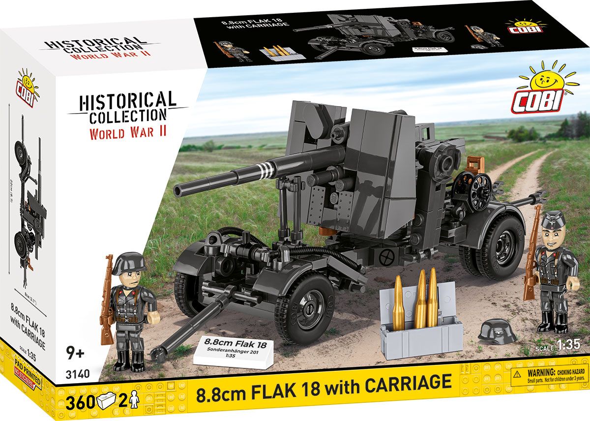 Cobi 1/35 8.8cm Flak 18 with Carrige Brick Model Kit Cobi