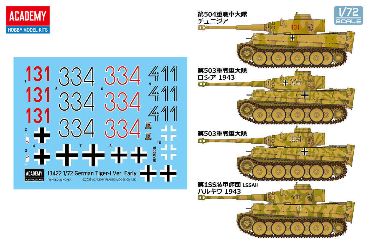 Academy 1/72 German Tiger 1 Early Scale Model Academy