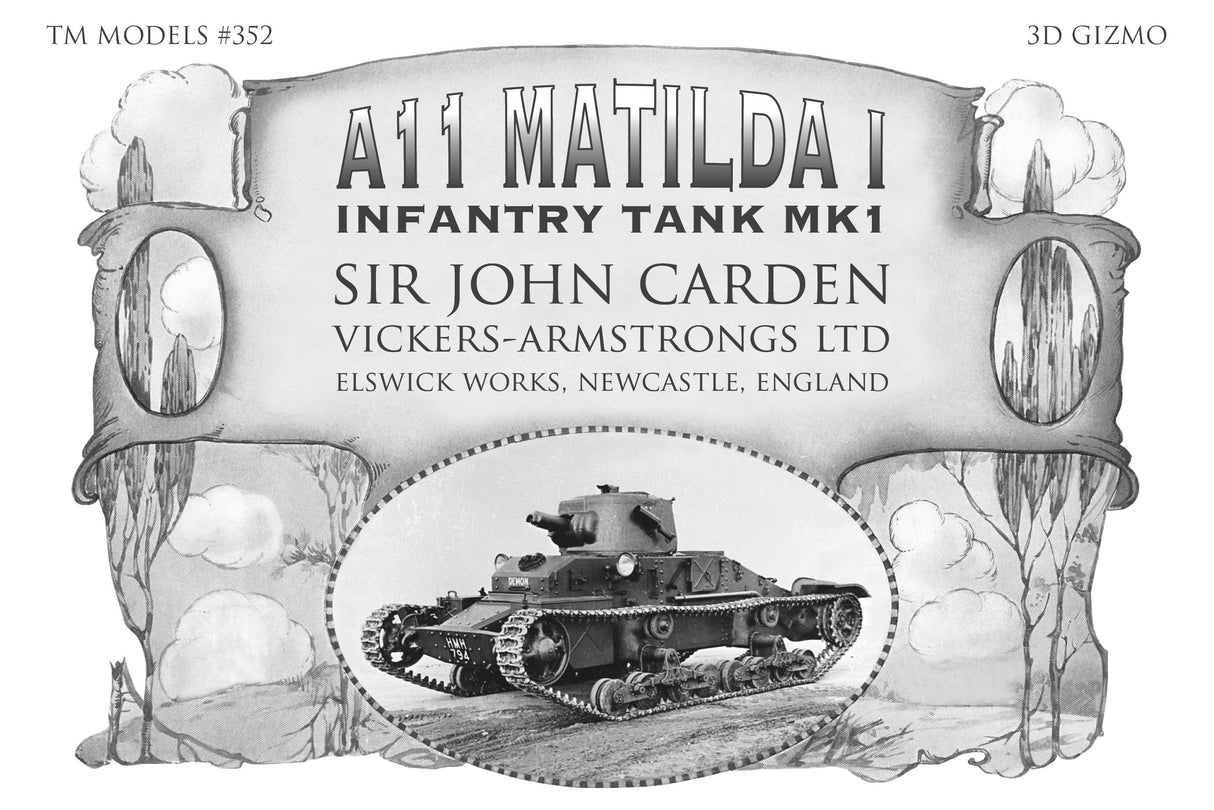 1/35 3D Printed Model and The Tank Museum Guide to Matilda Book Bundle Scale Model The Tank Museum