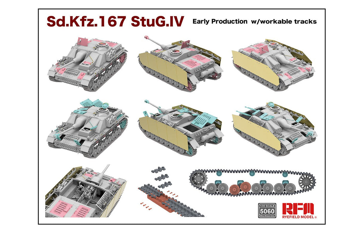 Ryefield Model 1/35 Stug 4 Early Production with workable tracks Scale Model Ryefield