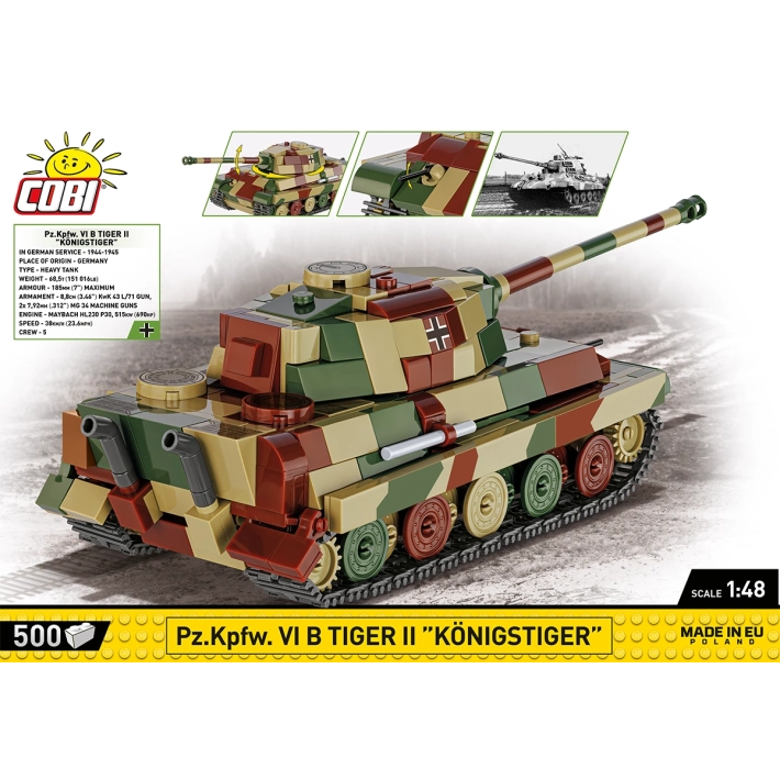 Cobi 1/48 Pz.Kpfw. VI B Tiger II Konigstiger Brick Model Kit Cobi