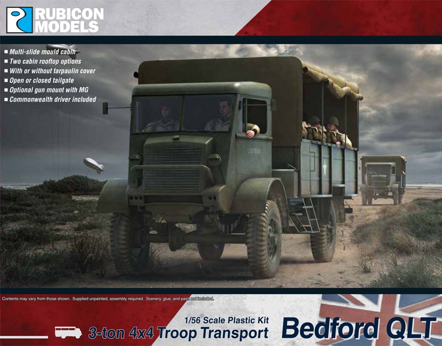 Rubicon 1/56 Bedford QLT Troop Carrier Scale Model Rubicon models.