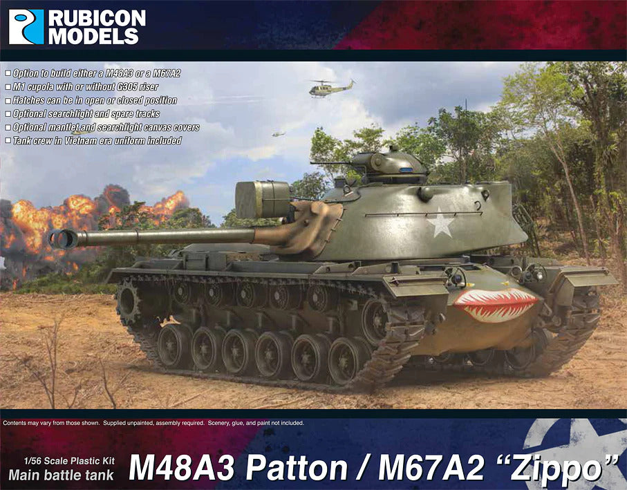 Rubicon 1/56 M48A3 Patton / M67 A2 Zippo Brick Model Kit Rubicon models.