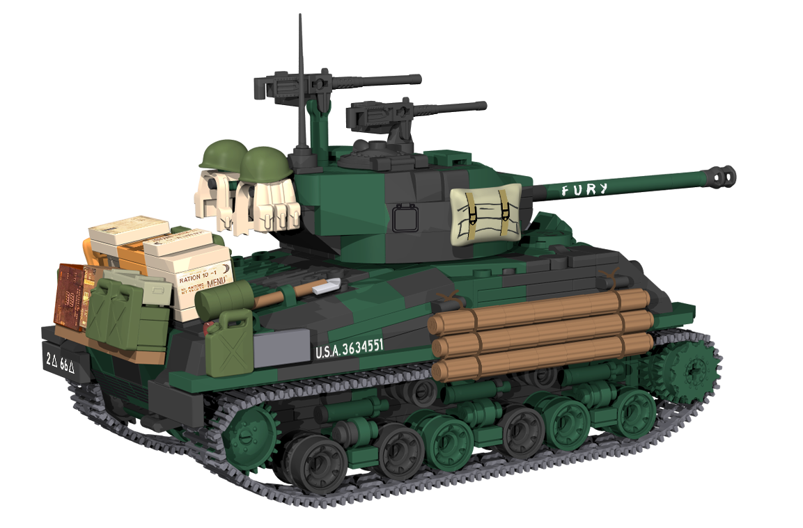 Cobi 1/35 Scale Sherman M4A2E8 (76) W "Fury" Tank Museum Exclusive Brick Model Kit Cobi