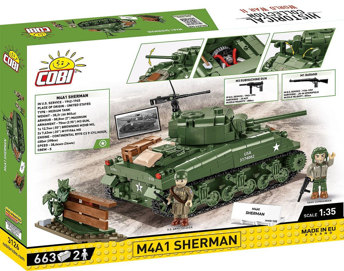 Cobi 1/35 Scale M4A1 Sherman Brick Model Kit Cobi