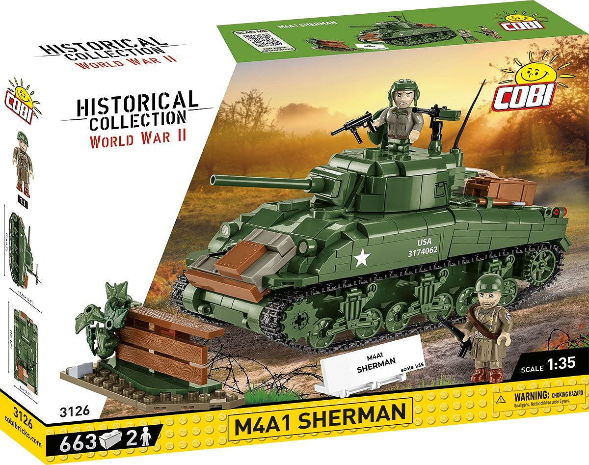 Cobi 1/35 Scale M4A1 Sherman Brick Model Kit Cobi
