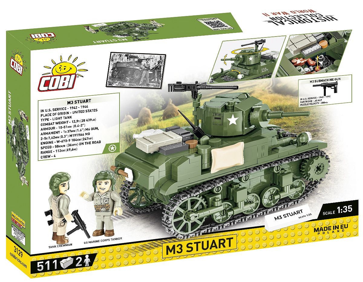 Cobi 1/35 Scale M3 Stuart Brick Model Kit Cobi