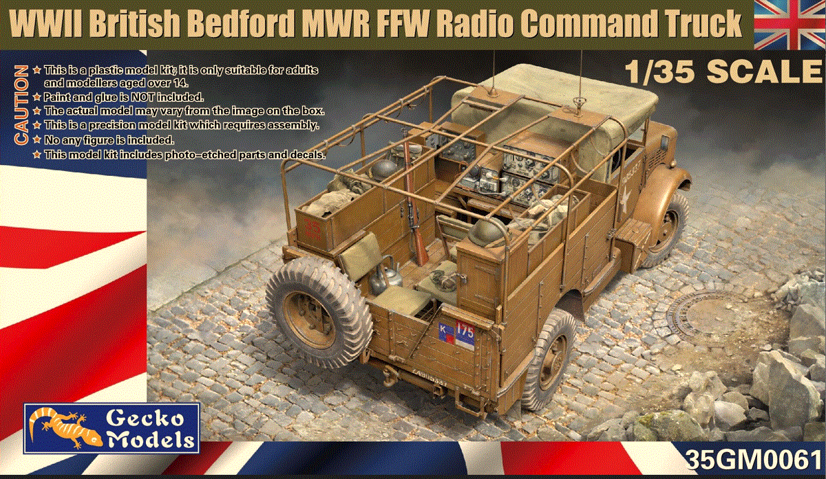 Gecko 1/35 Bedford MWR FFW Radio Command Truck Scale Model Gecko