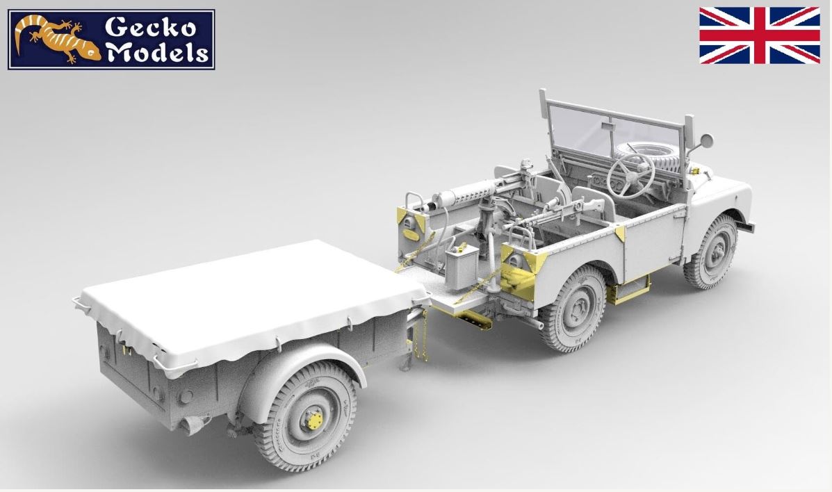 Gecko Models 1/35 FV18001 Mk I 80 inch 4X4 Utility Vehicle with Bantam Trailer Brick Model Kit Gecko