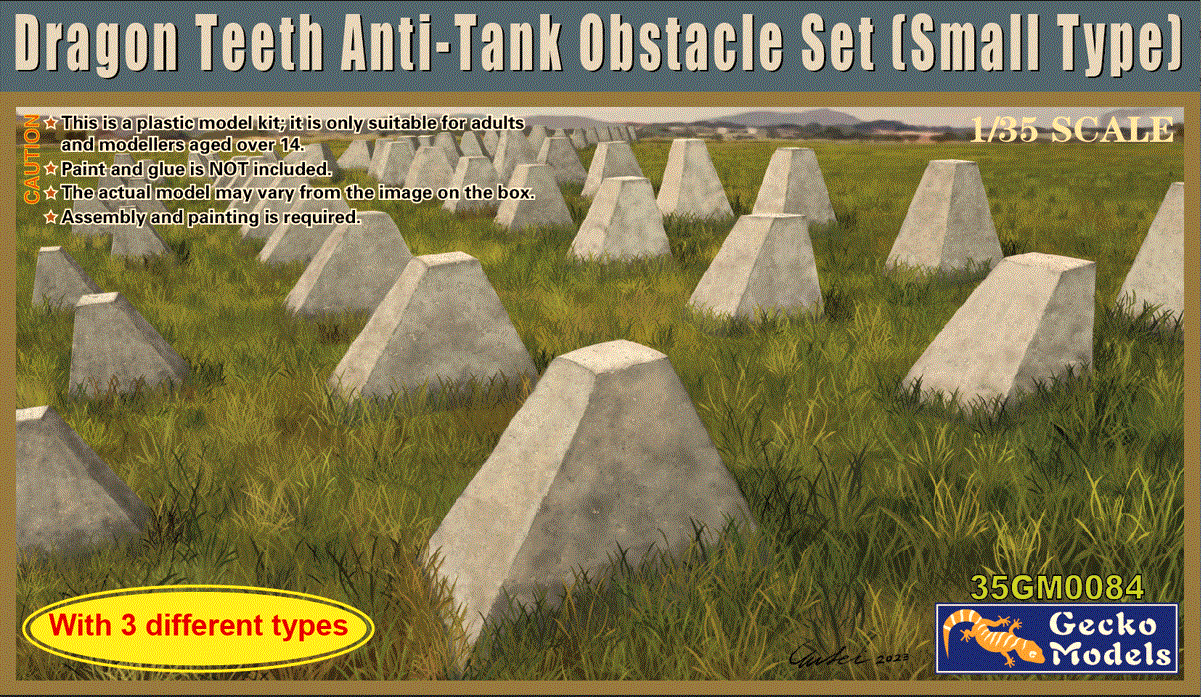 Gecko 1/35 Dragon Teeth Anti-Tank Obstacle, Small Scale Model Gecko