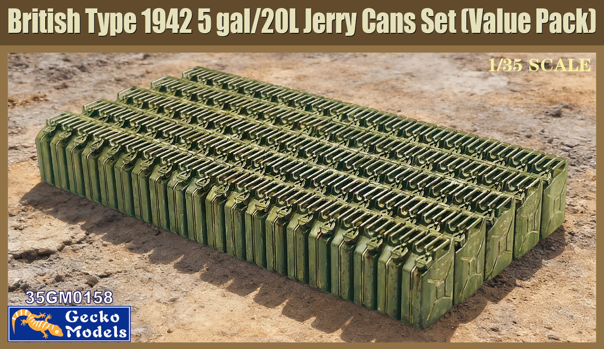 Gecko models 1/35 British Type 1942 5 Gal/20Ltr Jerry Cans Scale Model Gecko
