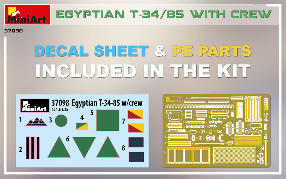 MiniArt 1/35 Egyptian T-34/85 with crew Scale Model MiniArt