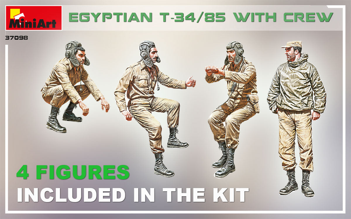 MiniArt 1/35 Egyptian T-34/85 with crew Scale Model MiniArt