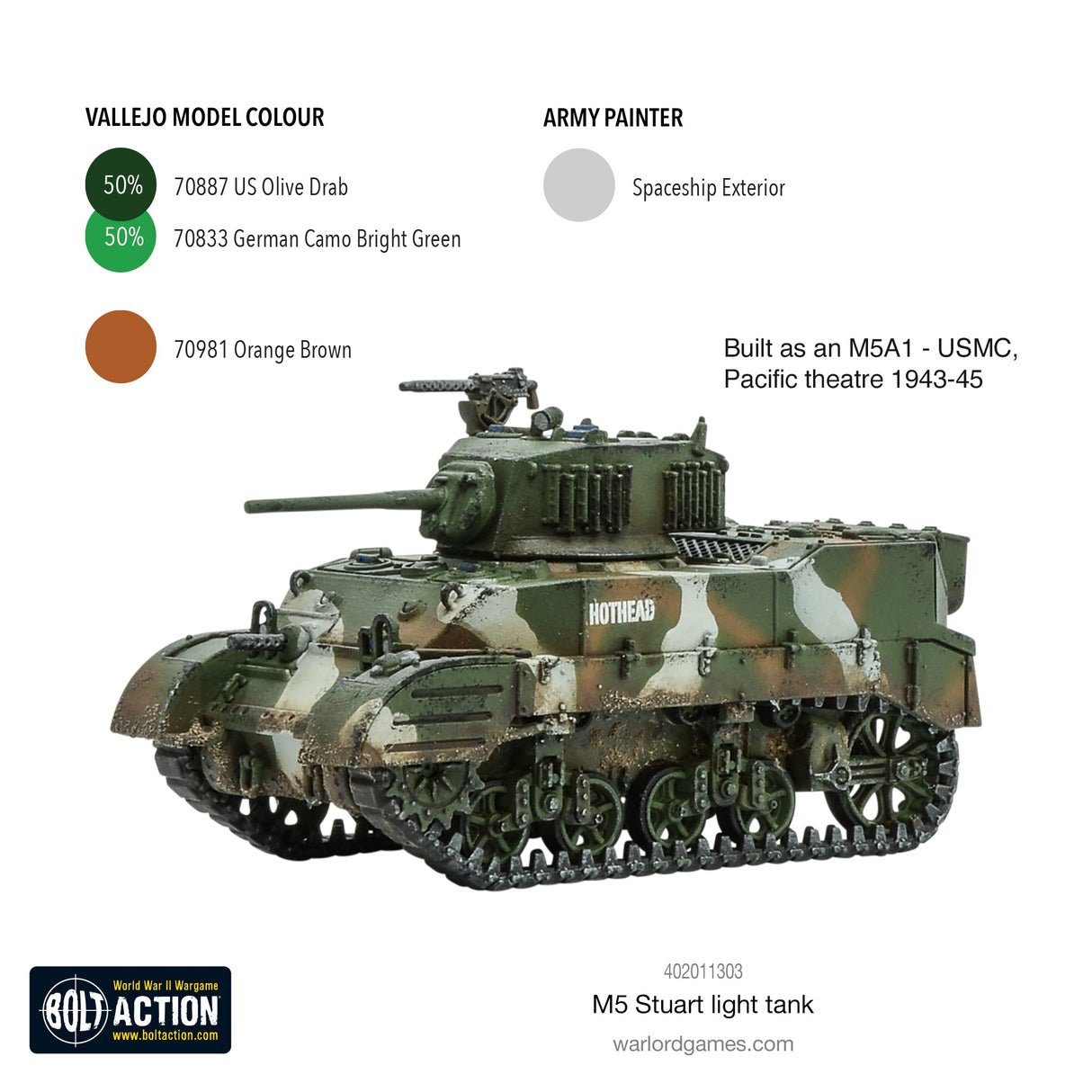Warlord Games Bolt Action - M5 Stuart Light Tank Scale Model warlord games Ltd