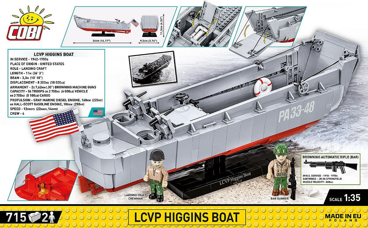 Cobi LCVP Higgins Boat Brick Model Kit Cobi