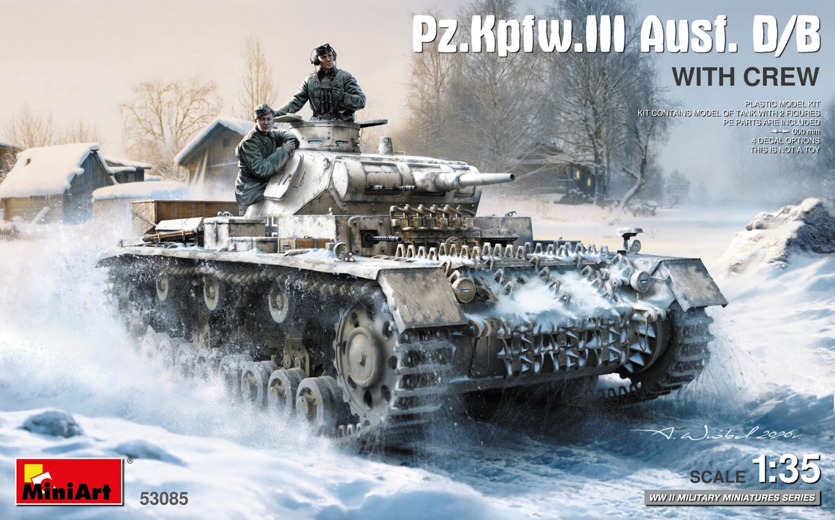 Miniart 1/35 Pz.Kpfw.III Ausf. D/B with Crew Scale Model MiniArt