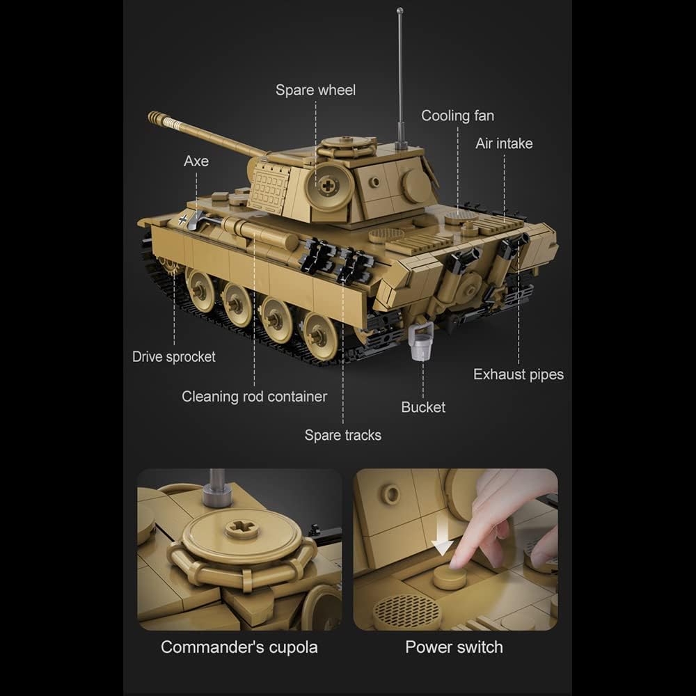 CaDA Remote Control Brick Model Panther Tank