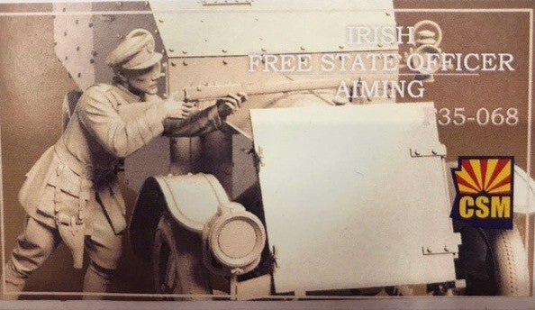 CSM 1/35 Armoured Tender Scale Figures Scale Model CSM Irish free state officer aiming.