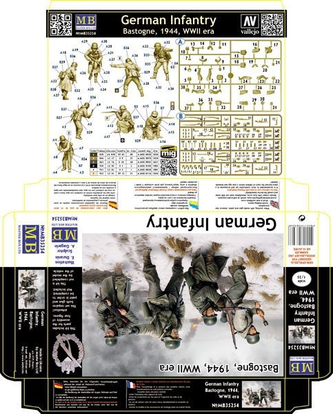 Masterbox 1/35 German Infantry, Bastogne 1944 WWII Scale Model Master Box
