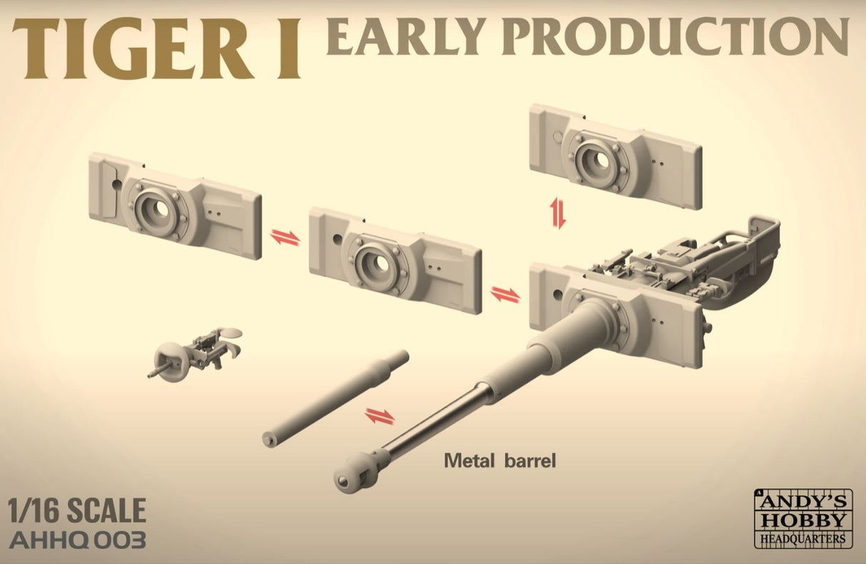 Takom 1/16 Tiger 1 Tank Ausf E Early Production "Andy’s Hobby HQ" Scale Model Takom