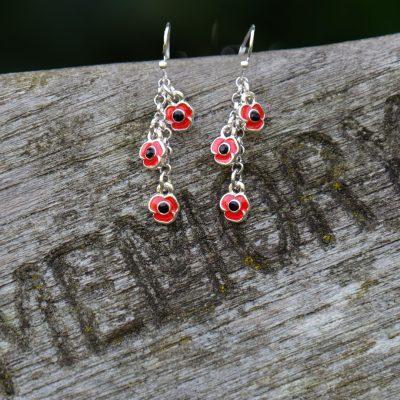 Poppy Red Flowers Drop Hook Earrings Jewellery Alexander Thurlow