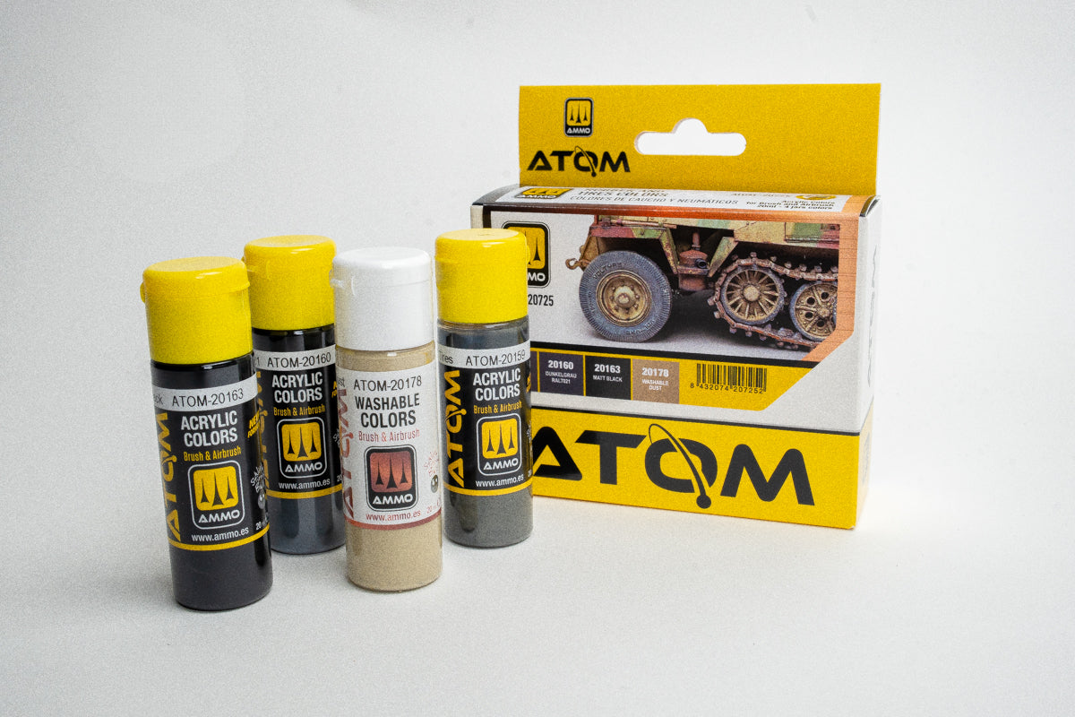 AMMO Atom: Rubber and Tires Colours Set Model Paint Ammo by mig.