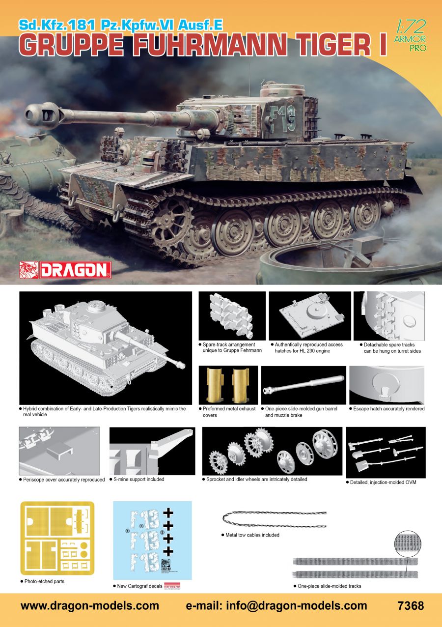 Dragon 1/72 Sd.Kfz.181 Pz.Kpfw.VI Ausf.E Gruppe Fehrmann Tiger I