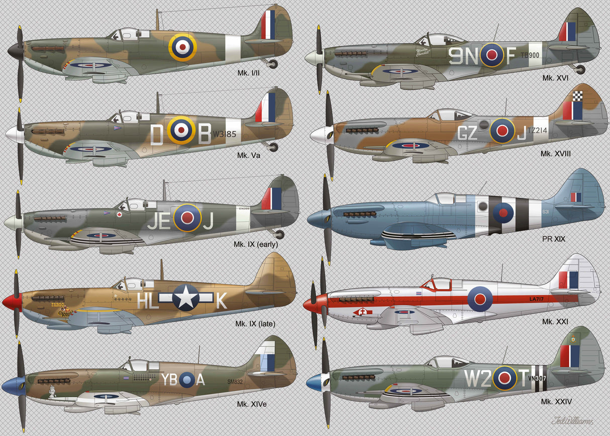Spitfire Through the Ages - 1000pc Jigsaw Puzzle Jigsaw Puzzle Coach House
