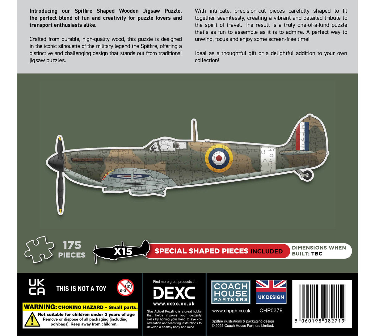 Spitfire Shaped Wooden Puzzle Jigsaw Puzzle Coach House