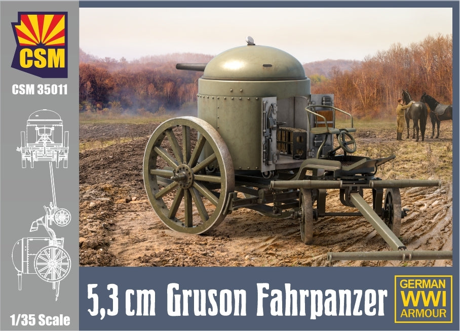 CSM 1/35 Scale German 5.3cm Gruson Fahrpanzer Scale Model CSM