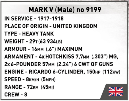 Cobi 1/35 Mark V (Male) Brick Model Kit Cobi