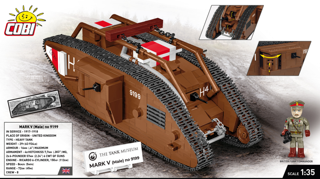 Cobi 1/35 Mark V (Male) Brick Model Kit Cobi