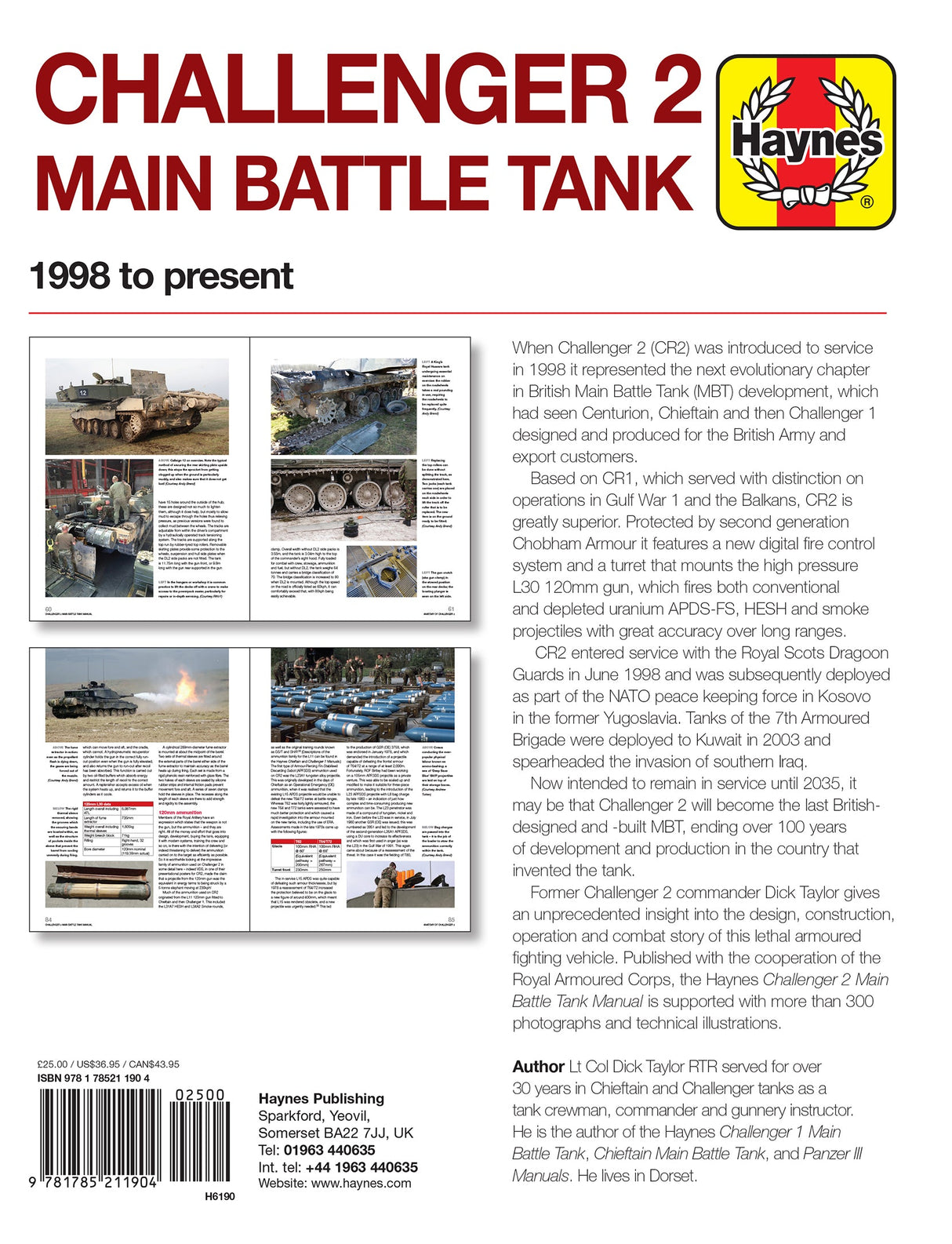Challenger 2 Main Battle Tank Owners' Workshop Manual Book Haynes