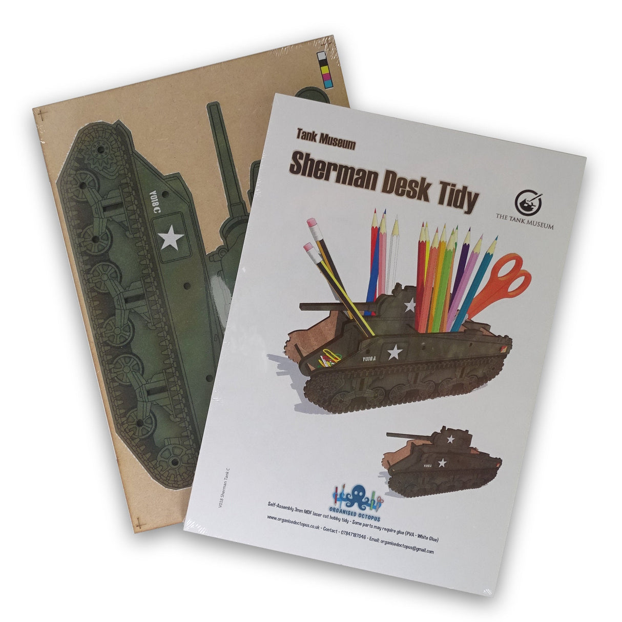 Sherman Wooden Desk Tidy Stationery Organised Octopus