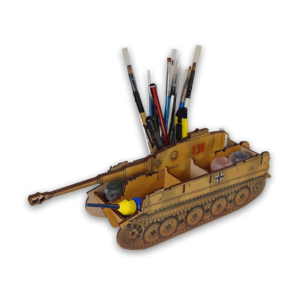 Tiger 131 Wooden Desk Tidy Stationery Organised Octopus