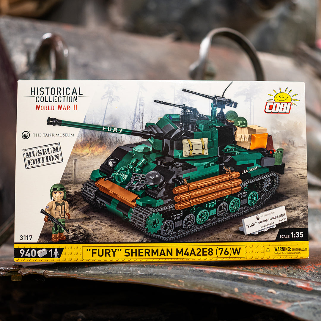 Cobi 1/35 Scale Sherman M4A2E8 (76) W "Fury" Tank Museum Exclusive Brick Model Kit Cobi