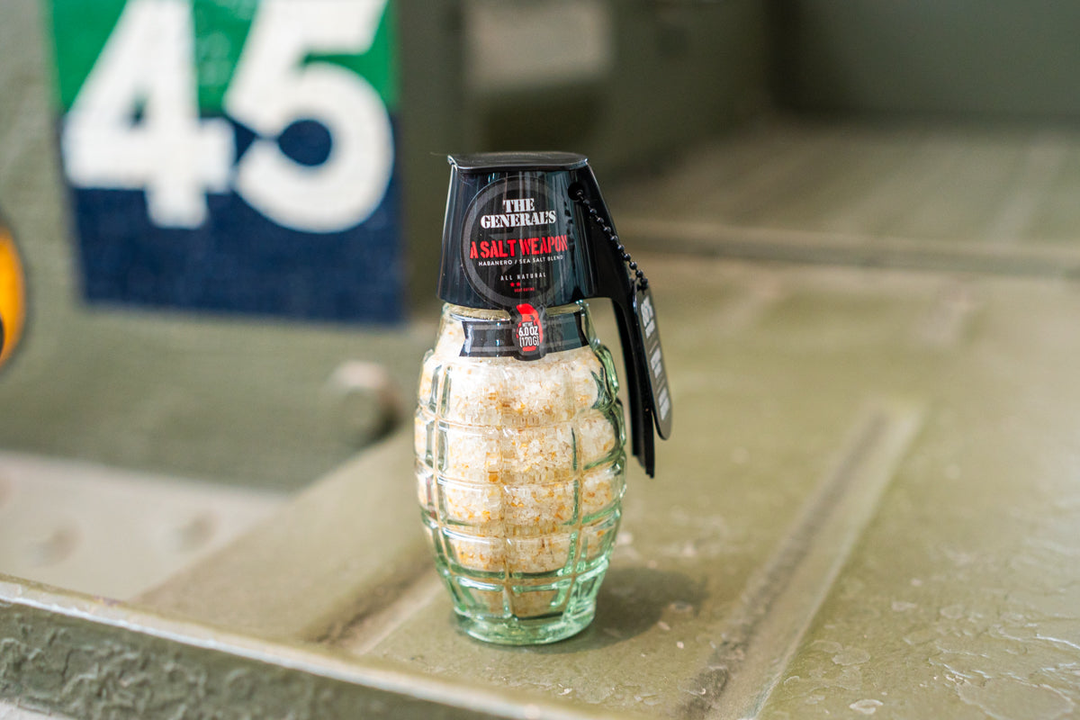 A Salt Weapon Grenade Salt Food The General's Hot Sauce