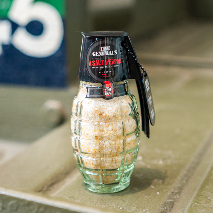 A Salt Weapon Grenade Salt Food The General's Hot Sauce