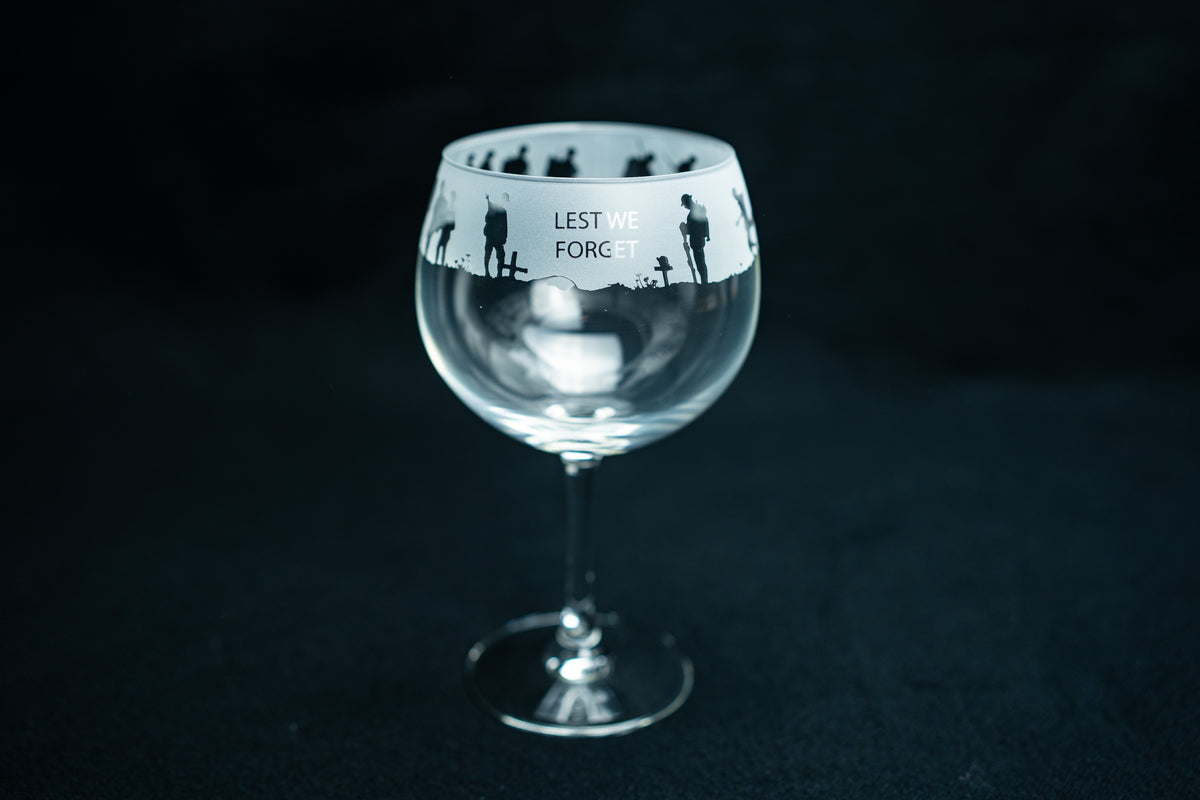 Lest We Forget Gin Balloon Glass Drinkware Milford Collection