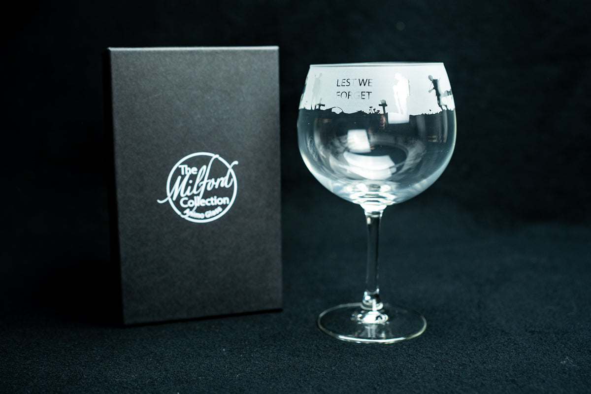 Lest We Forget Gin Balloon Glass Drinkware Milford Collection