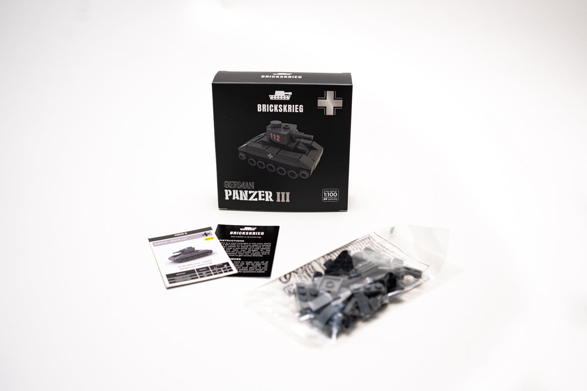 Brickskrieg 1/100 Scale Panzer III Tank Brick Model Kit BricksKrieg