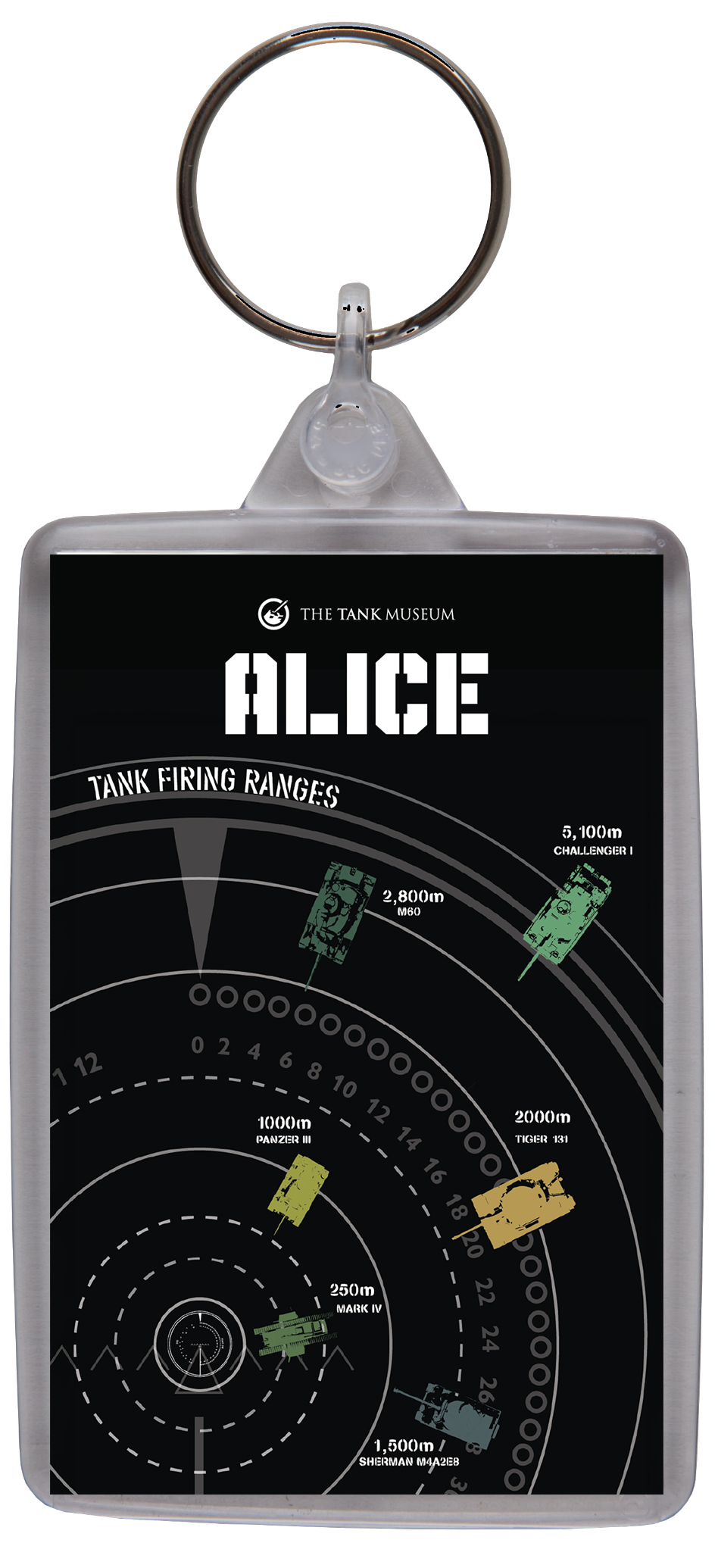 Tank Firing Range Personalised Keyring
