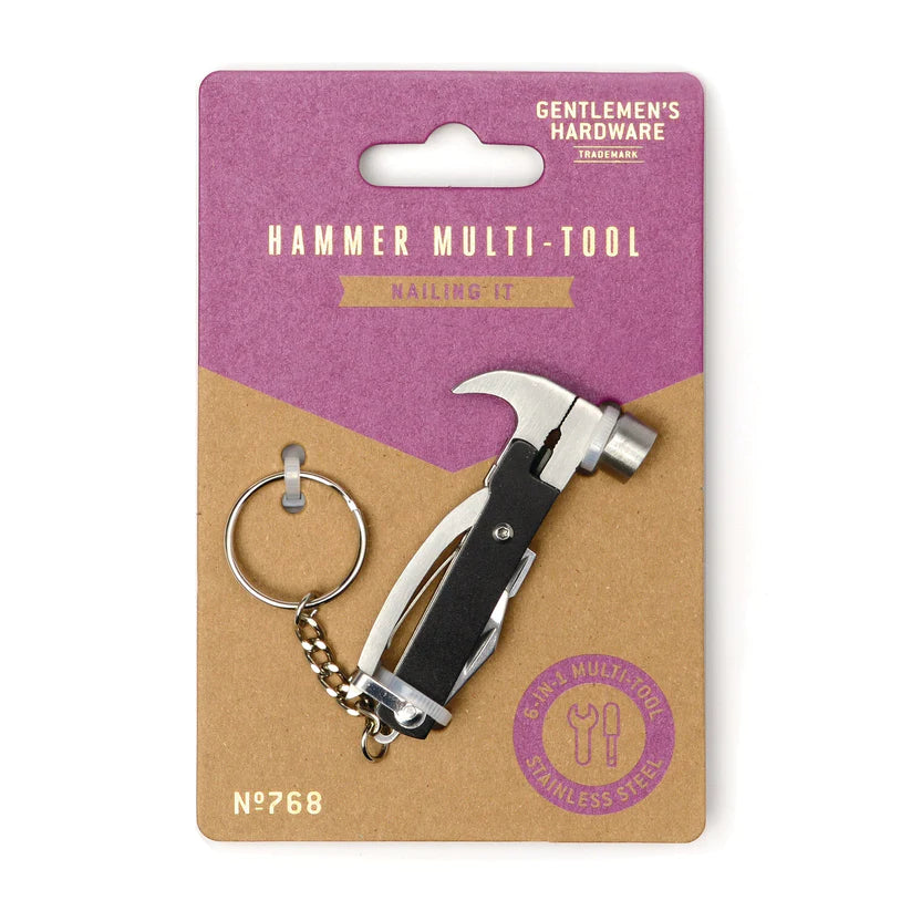 Mini Hammer Multi-Tool Keyring Gentleman's Hardware
