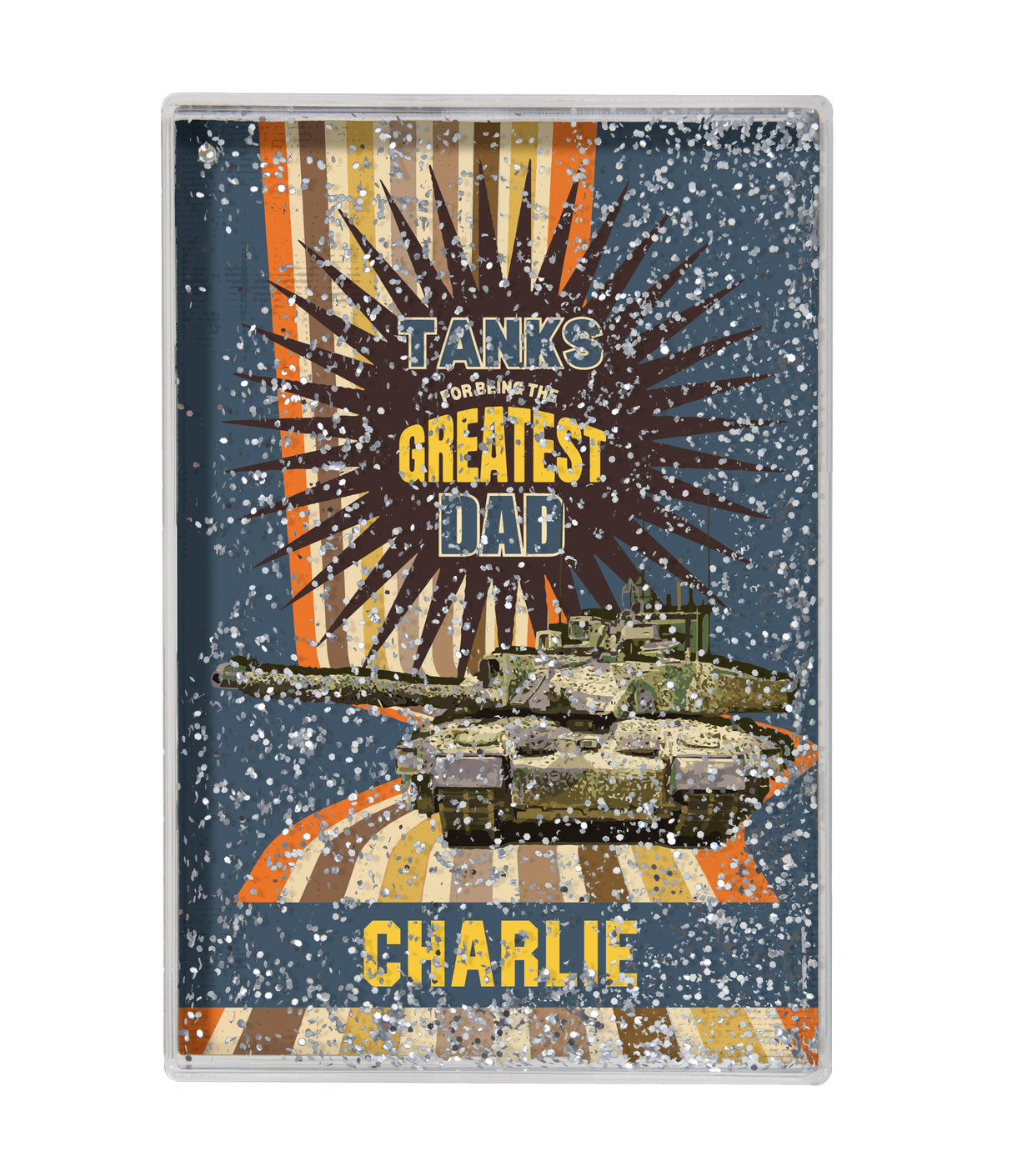 'Greatest Dad' Personalised Glitter Block Glitter Box My Moments