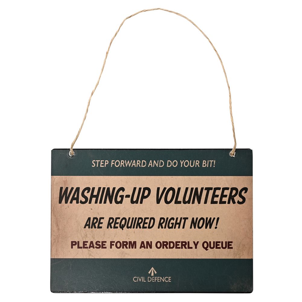 Civil Defence Washing Up Wall Plaque Wall Art Widdop Bingham